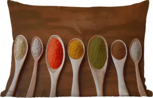 Подушка для улицы - Половник - Травы - Еда - Специи - Столовая - 60x40 см - Устойчива к погодным условиям - Подушка для отдыха - Декоративная подушка - Подушка для дома MuchoWow