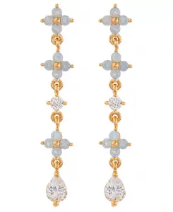 Серьги-Подвески «Голубая любовь» Girls Crew, gold-plated