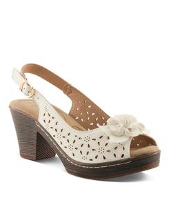 Женские сандалии DORIDAY с цветочным принтом, открытой пяткой и открытым носком Patrizia, White