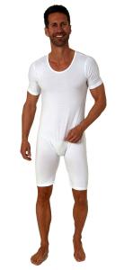 Трусы NORMANN Pflegebody kurzarm Bereißverschluss, белый