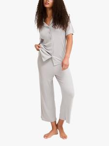 Рибленый укороченный комплект пижамы Pretty You London, Grey