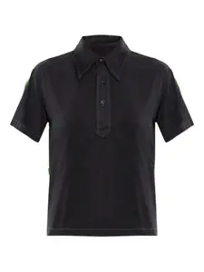 Поло с короткими рукавами на пуговицах Maison Margiela, черный