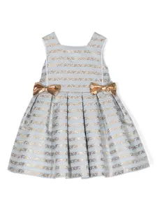 Жаккардовое платье миди с бантом Hucklebones London, синий