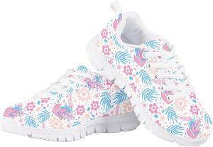 Унисекс детские модные кроссовки для повседневной носки, бега и прогулок, всепогодные Giftpuzz, белый/розовый