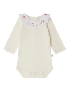 Боди Bonpoint June с вышитым воротником и воланами, нейтральный