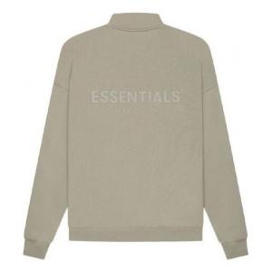 Толстовка Fear of God Essentials SS21 Mockneck Half Zip Moss, цвет moss