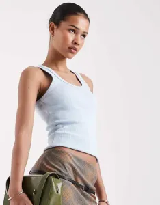 Голубой топ в рубчик JJXX Frida