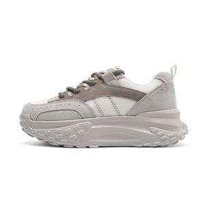 Массивные кроссовки женские низкие коричневые/бежевые ZHR, серо-голубые