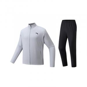 Разнообразная тренировочная коллекция, повседневная спортивная одежда для мужчин, цвет «грязевой известняк» Anta, clothing sets (limestone top+basic черный pants)