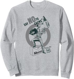 Толстовка с надписью Скажи нет химии Fallout, серый