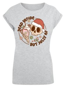 Футболка F4NT4STIC T-Shirt Dead inside but jolly AF Weihnachten, пятнистый серый