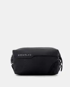 Сумка для туалетных принадлежностей унисекс из черной яловой кожи Scharlau, черный