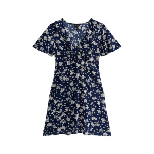 Повседневное платье FRILL DITSY FLORAL PRINT MINI New Look, синий