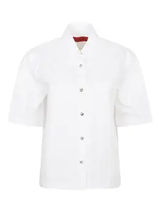 Рубашка с короткими рукавами и украшенными пуговицами THELATEST, белый