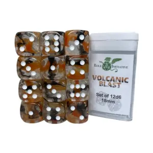d6 18 мм «Вулканический взрыв» с белым (12), Game Dice - Diffusion (Role 4 Initiative)