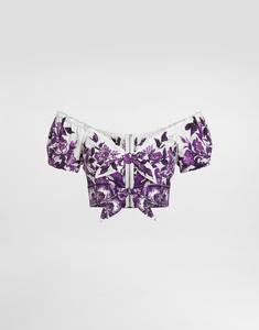 Топ из поплина с принтом "майолика" Dolce & Gabbana, мультиколор