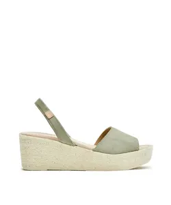 Женские сандалии на платформе с джутовой подошвой Castell Menorca, светло-зеленый