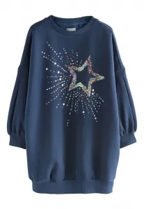 Повседневное платье стандартного кроя Next, Navy Sequin Star