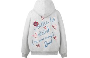 Толстовка Unisex Hooded Moderate Heavyweight ZIAREL, белый heather серый