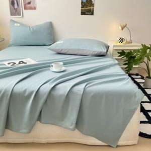 Yalu Простыня на резинке 160х230 см из 100% хлопка, цвет Water lily, с наволочкой