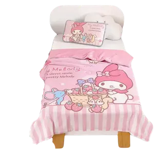 Детское охлаждающее одеяло из шелка для лета мультяшное одеяло для кондиционера для дневного сна в детском саду химическое волокно Sanrio, Strawberry My Melody