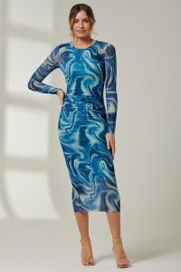 Платье мидакси с длинными рукавами Mabyn Jolie Moi, синий