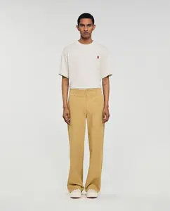 Широкие мужские хлопковые брюки Sandro, желтый