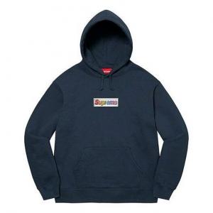 Толстовка bling box logo hooded sweatshirt 'navy white' Supreme, синий