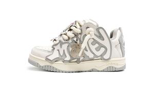 Кроссовки MR.PESIN Skateboarding Shoes Unisex Swag, белый/серый