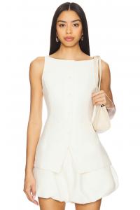 Топ Adella Line & Dot, ecru