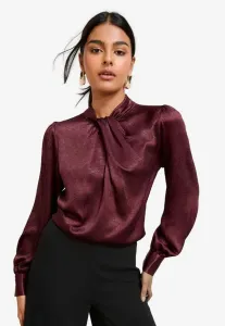 Блузка прямого кроя с длинными рукавами Friends Like These, Merlot Red