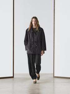 Парка из технической ткани Massimo Dutti, dark blue