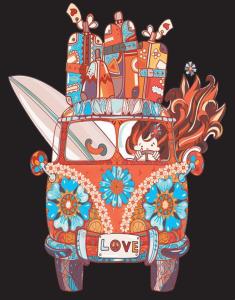 Раскраска Бархат, хиппи-огурец Painting Velvet