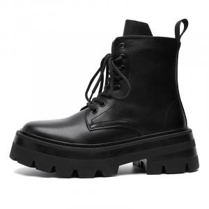 SHUPATE Короткие мартинсы мужские черные с черной флисовой подкладкой, цвет Black Fleece-Lined