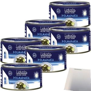 Лиакада Долмадакия, фаршированные виноградные листья с рисом в масле, упаковка 6 шт. (6 баночек по 200 г) + блок usy