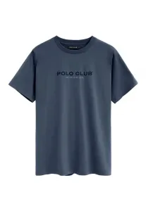 Футболка с минималистичным принтом заголовка. Polo Club, Denim Blue