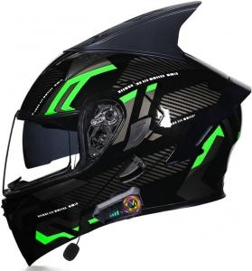 Шлем мотоциклетный Halying, черный / зеленый
