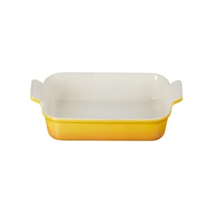 Прямоугольная керамическая форма для запекания Heritage от Le Creuset, горчичный
