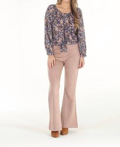 Голубая крестьянская блузка с цветочным принтом PAPARAZZI