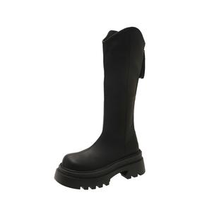 Betu Коричнево-черные женские высокие сапоги до колена, цвет Black