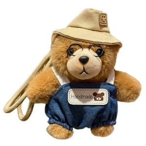 Медведь William Bear в художественном стиле, сопровождающая и успокаивающая кукла плюшевый кулон высота 14см Click, хаки