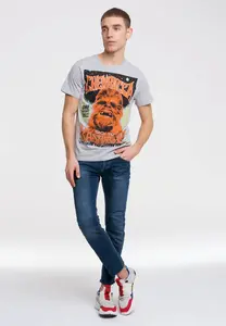 Футболка Logoshirt "Звездные войны - Чубакка - Назад на Кашиик" с принтом Чубакки спереди, серый