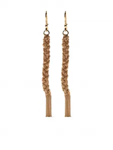 Плетеные серьги-подвески Lucky из желтого золота Carolina Bucci, золотой