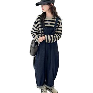 Повседневная спортивная одежда для детей на весну и осень Disney, Stripes Overalls Clothing Sets