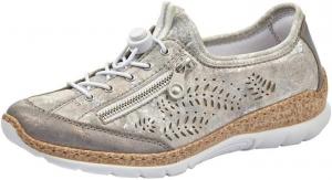 Женские кроссовки Rieker N42K6 Nikita Slip-On - легкие прогулочные кроссовки с лазерной перфорацией и эластичной шнуровкой - стильные и гибкие для комфорта на весь день, серый