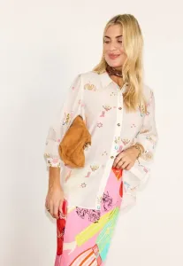 Западная икона майли сайрус, рубашка на пуговицах, блузка Never Fully Dressed, Multi-Coloured