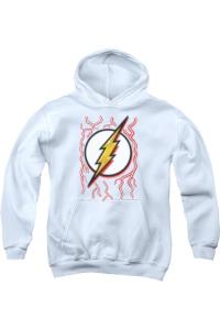 DC Comics Футболка с капюшоном "Флэш" в аэрографическом стиле для детей Gildan, белый
