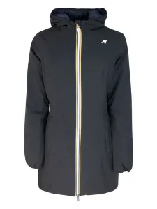 Пальто с капюшоном и застежкой-молнией спереди K-Way, черный