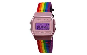 Ретрофрит серия кварцевый механизм нейлоновый ремешок женские часы разноцветный циферблат CASIO
