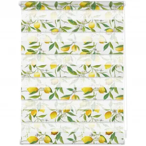 LICHTBLICK ORIGINAL двойная рулонная штора «Duo Rollo Motif Lime», светозащита, без сверления, свободно висит, с рисунком, желтый/зеленый
